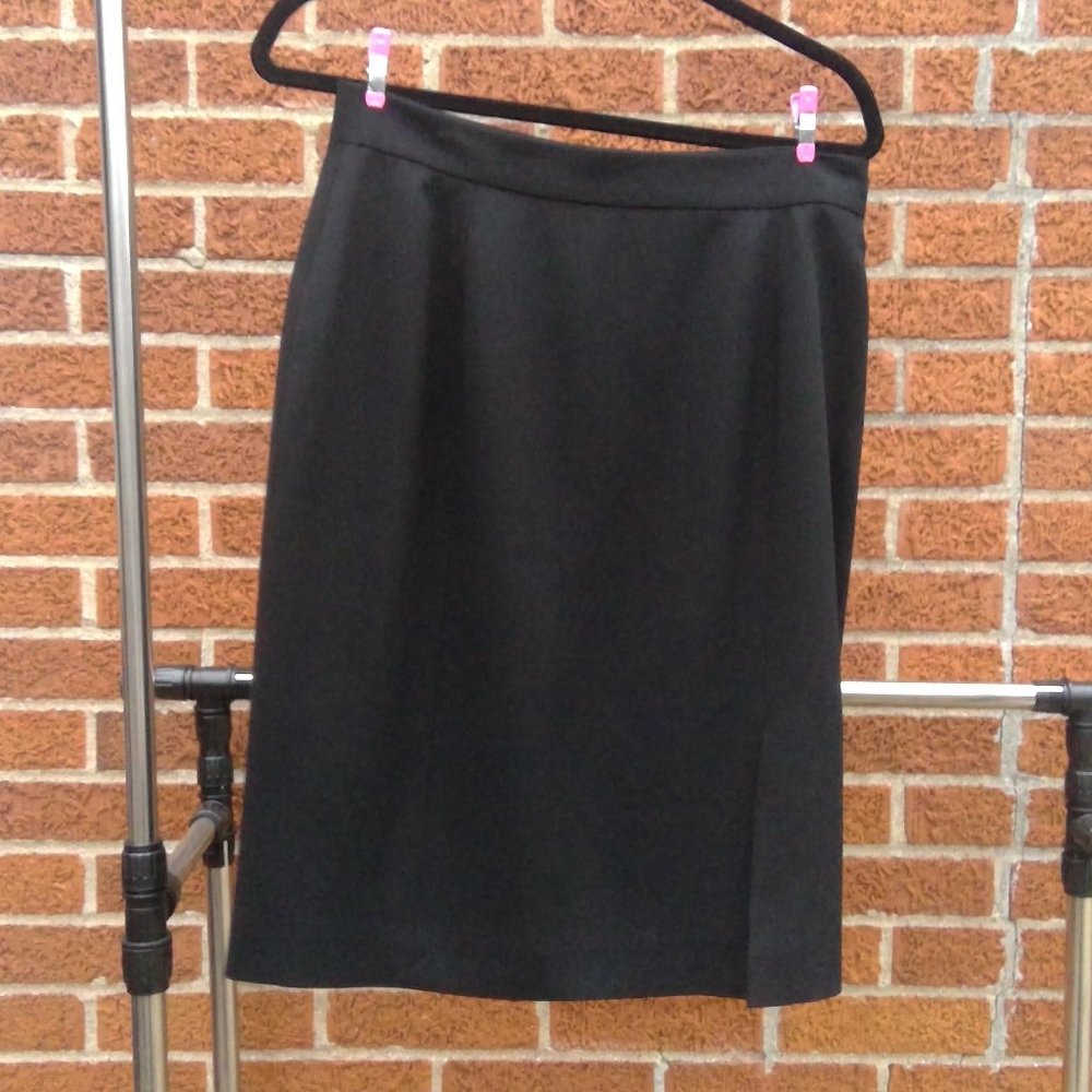 Front Slit Black Pencil SKirt